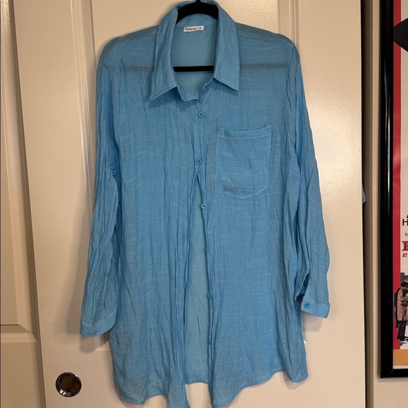 BREEZY LANE BUTTON FRONT SHIRT & COVER-UP - Picture 7 of 14